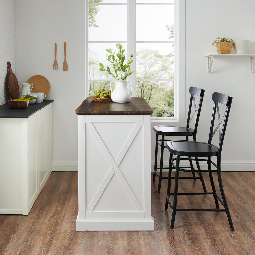 Clifton Kitchen Island W/Camille Stools - Kitchen Island & 2 Stools. Picture 8