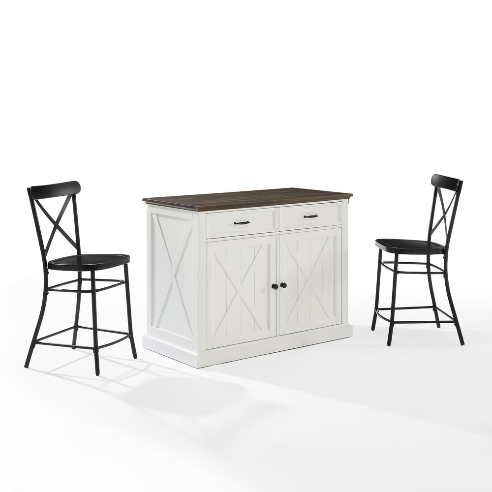Clifton Kitchen Island W/Camille Stools - Kitchen Island & 2 Stools. Picture 10