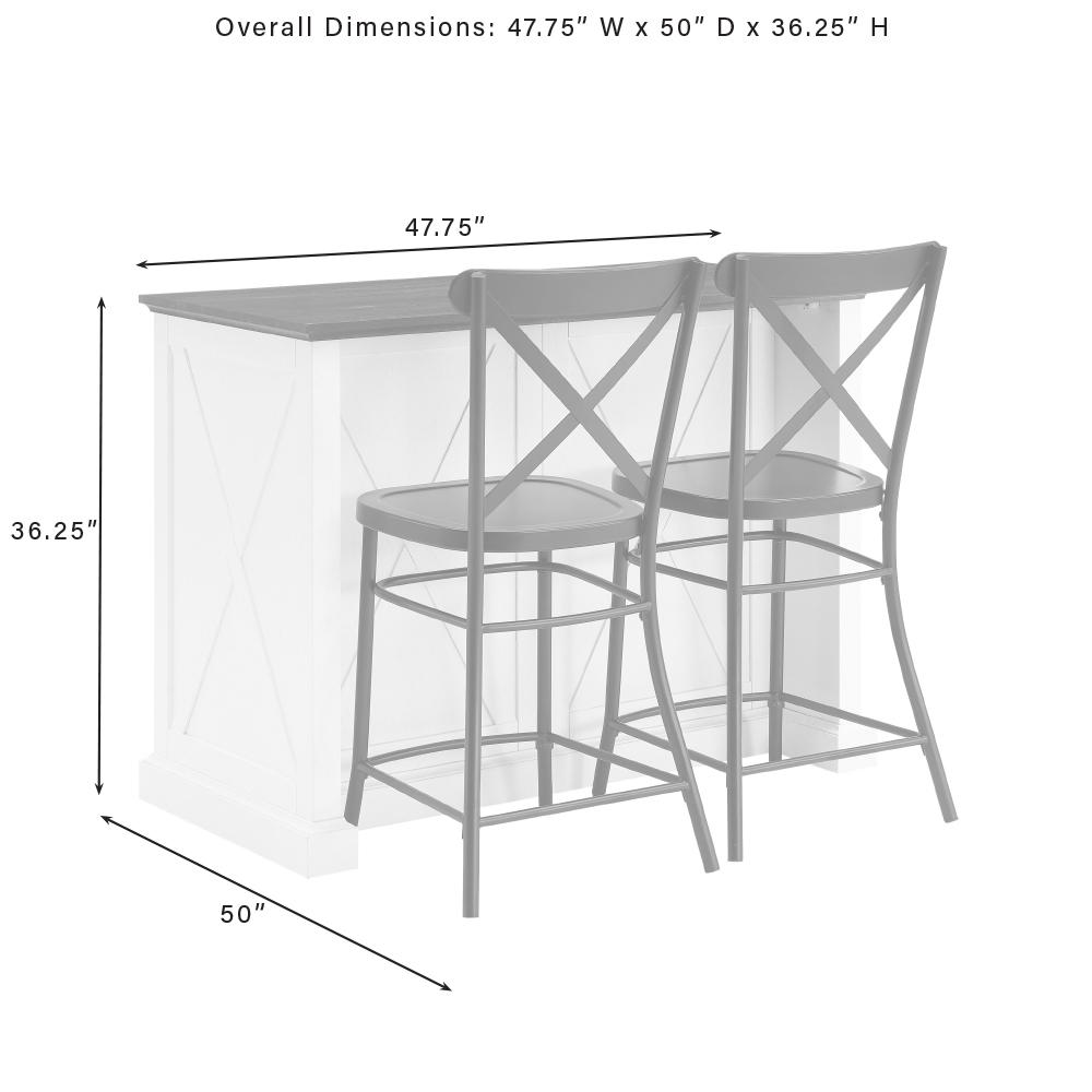Clifton Kitchen Island W/Camille Stools - Kitchen Island & 2 Stools. Picture 19
