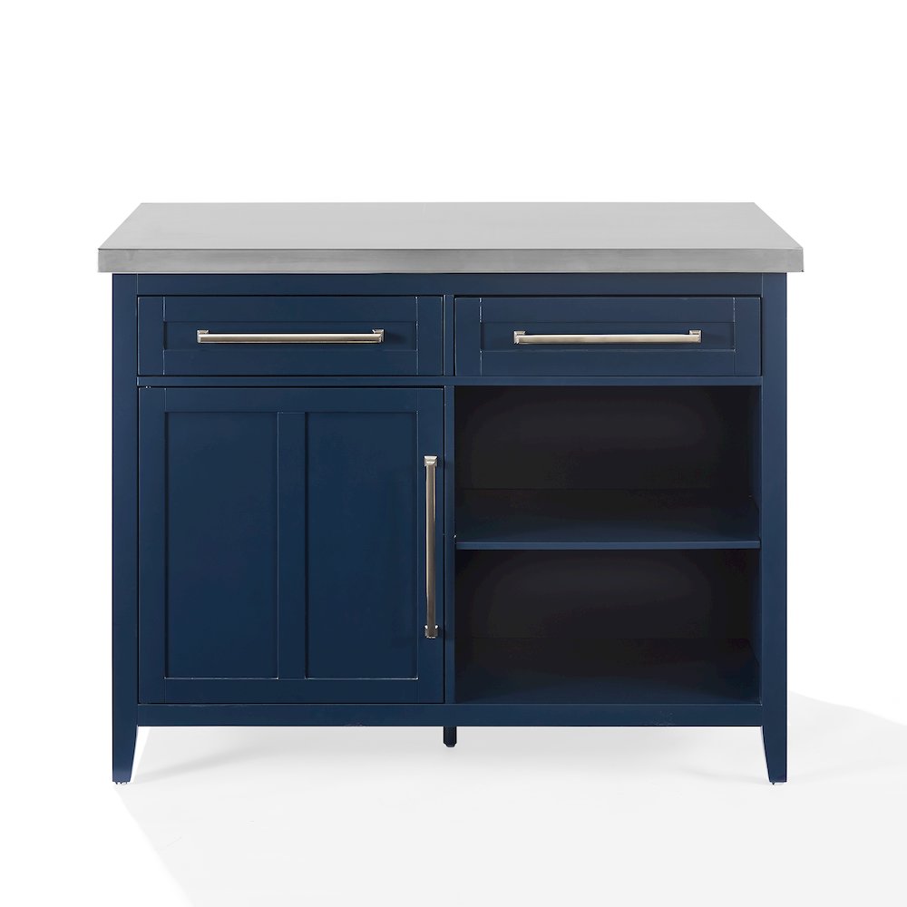 Silvia Stainless Steel Top Kitchen Island. Picture 3