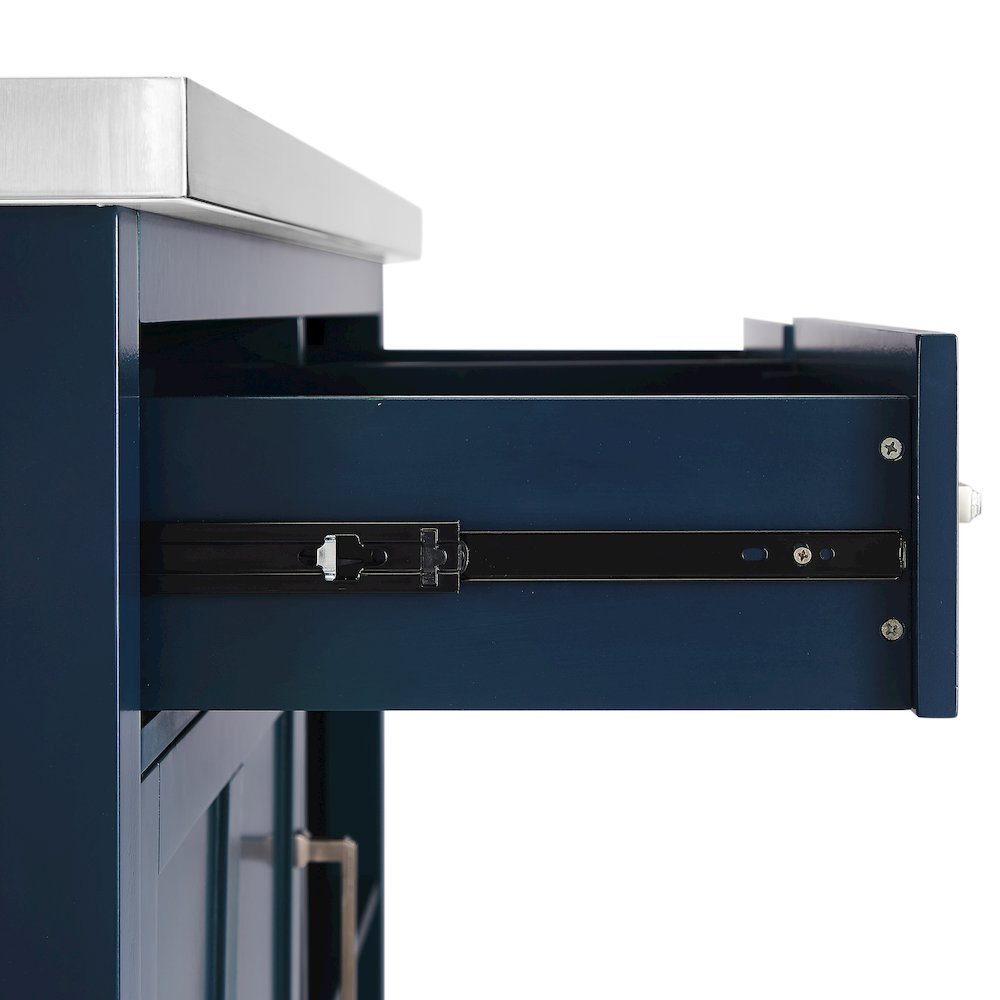 Silvia Stainless Steel Top Kitchen Island. Picture 13