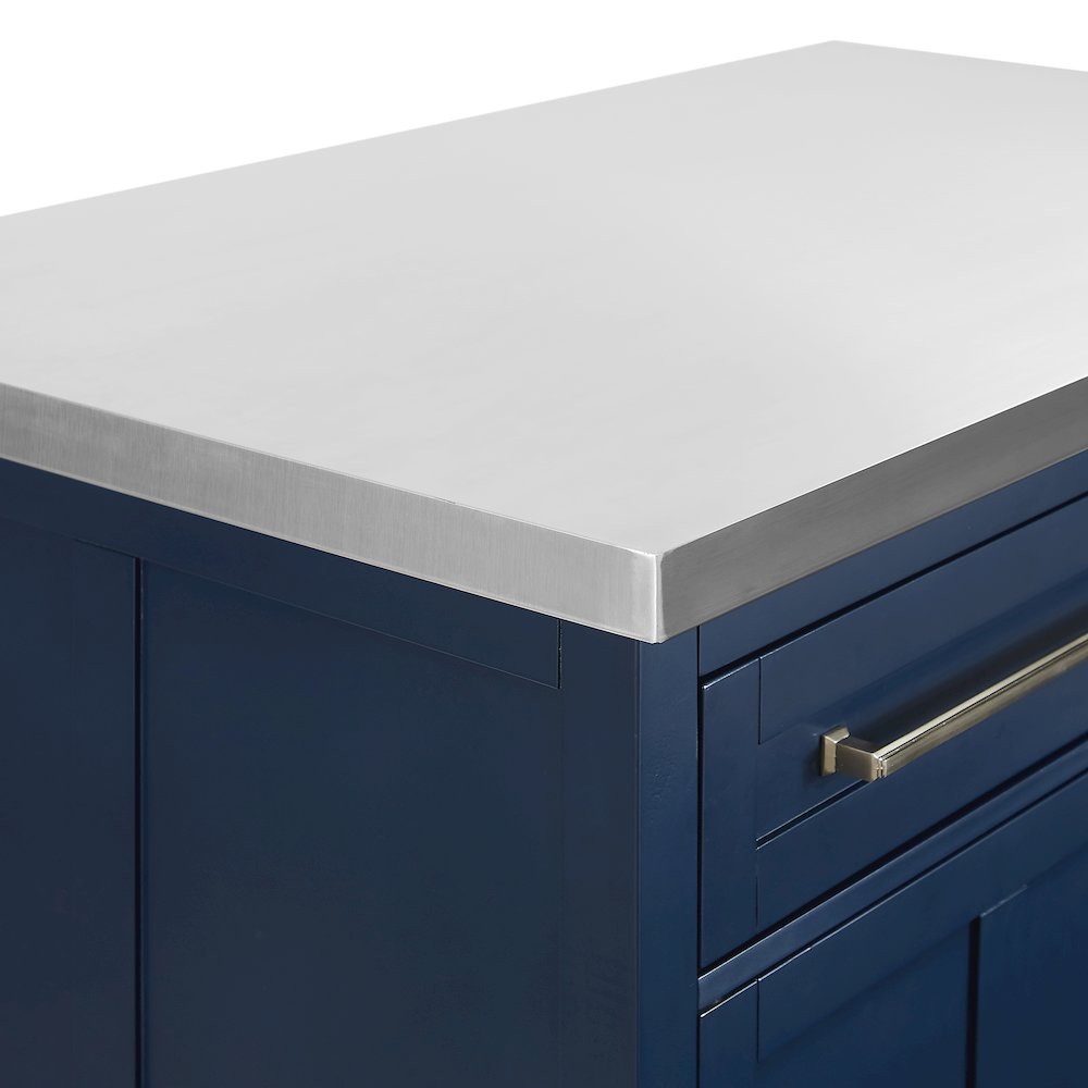 Silvia Stainless Steel Top Kitchen Island. Picture 14