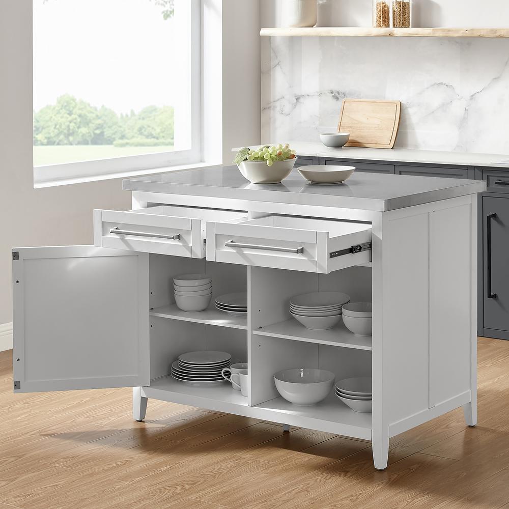Silvia Stainless Steel Top Kitchen Island. Picture 5