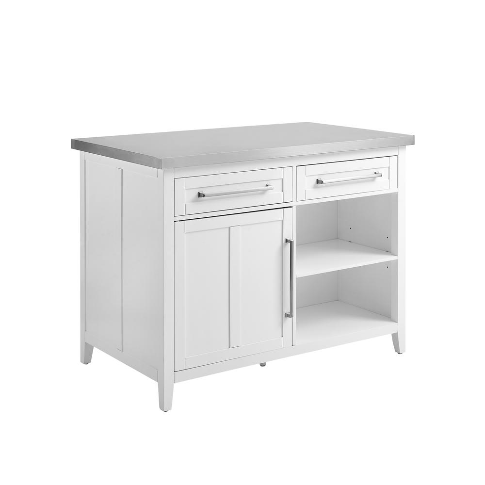 Silvia Stainless Steel Top Kitchen Island. Picture 1