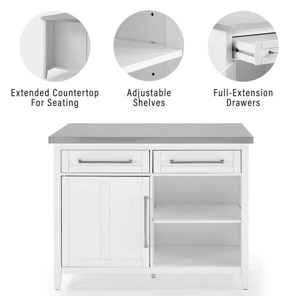 Silvia Stainless Steel Top Kitchen Island. Picture 9
