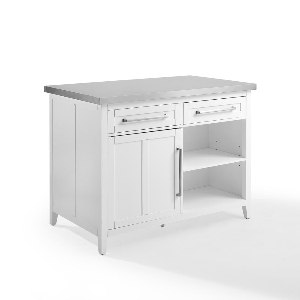 Silvia Stainless Steel Top Kitchen Island. Picture 13