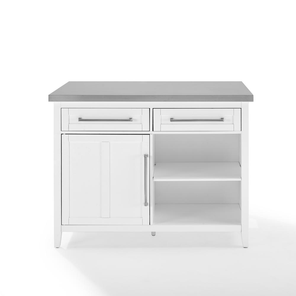 Silvia Stainless Steel Top Kitchen Island. Picture 14