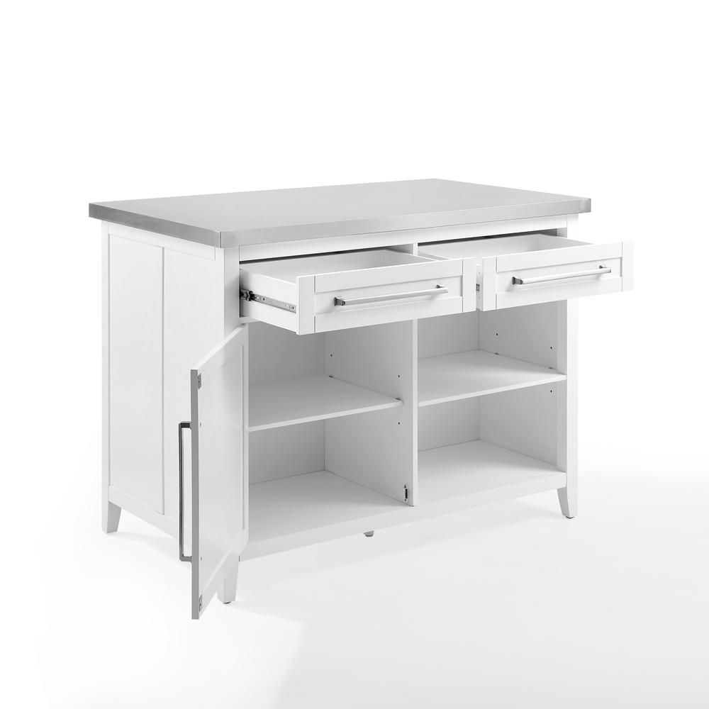 Silvia Stainless Steel Top Kitchen Island. Picture 15