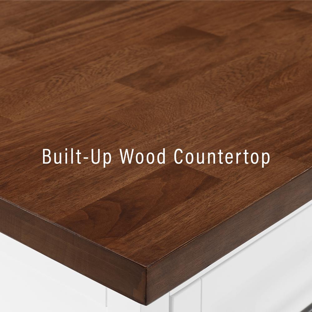 Bartlett Wood Top Kitchen Island W/X-Back Stools - Kitchen Island & 2 Stools. Picture 7
