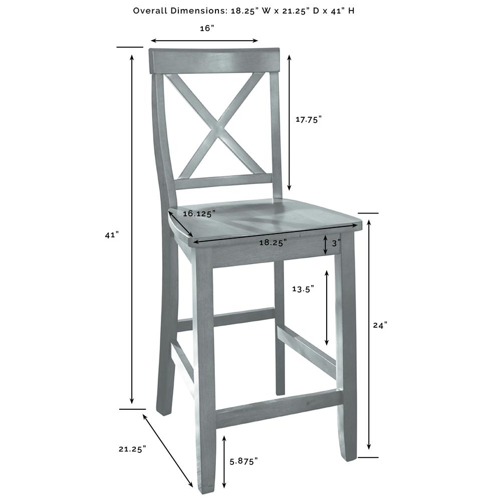 Bartlett Wood Top Kitchen Island W/X-Back Stools - Kitchen Island & 2 Stools. Picture 16