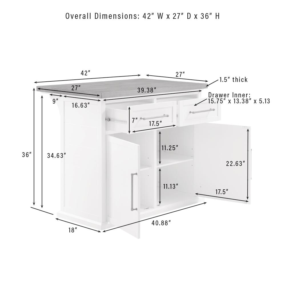 Bartlett Wood Top Kitchen Island W/Uph Square Stools - Kitchen Island & 2 Stools. Picture 15