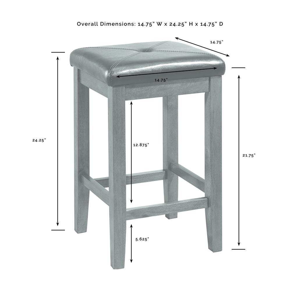 Bartlett Wood Top Kitchen Island W/Uph Square Stools - Kitchen Island & 2 Stools. Picture 16