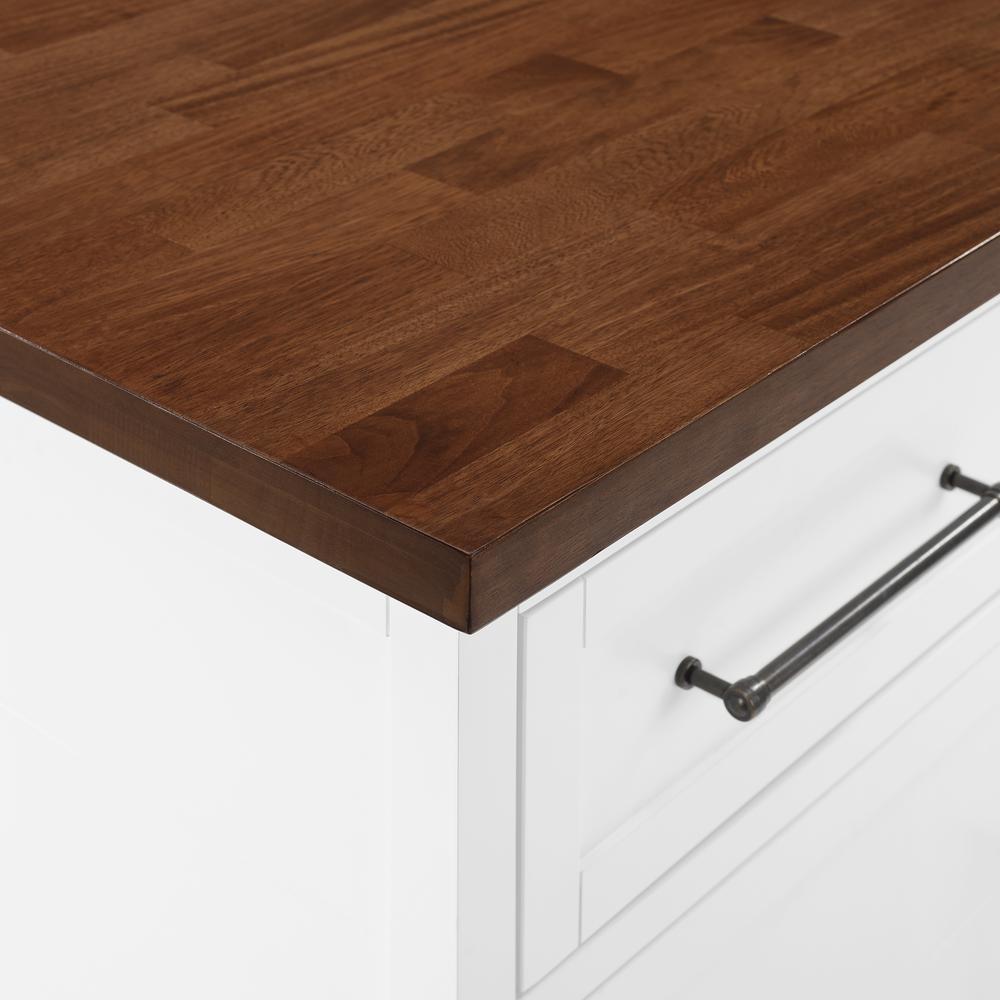 Bartlett Wood Top Kitchen Island W/Uph Square Stools - Kitchen Island & 2 Stools. Picture 2