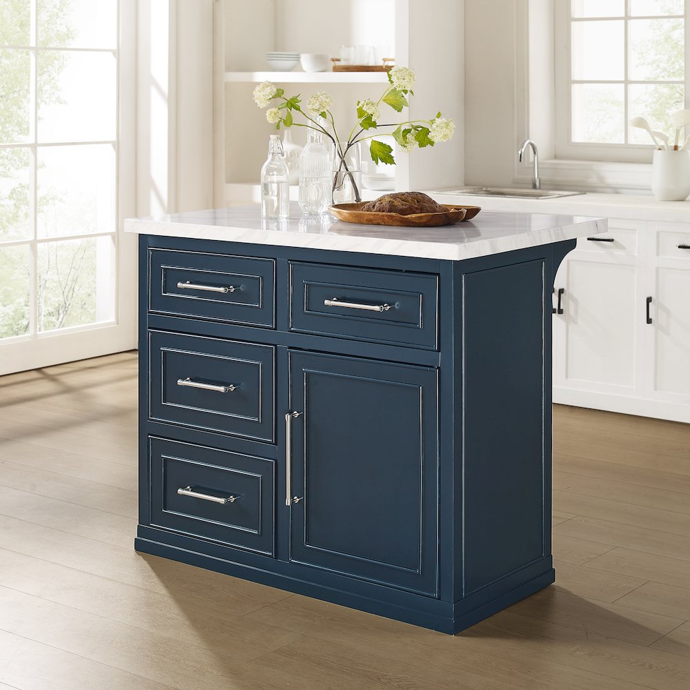 Cutler Faux Marble Top Kitchen Island. Picture 4