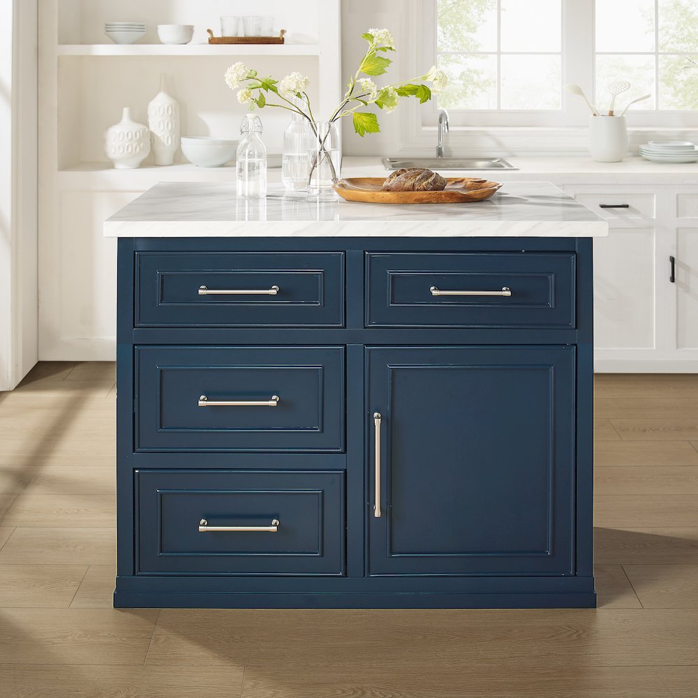 Cutler Faux Marble Top Kitchen Island. Picture 5