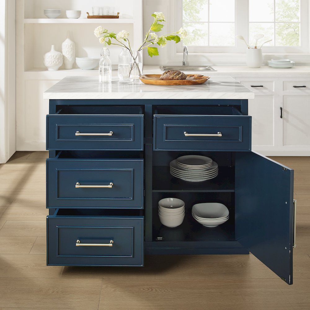 Cutler Faux Marble Top Kitchen Island. Picture 6