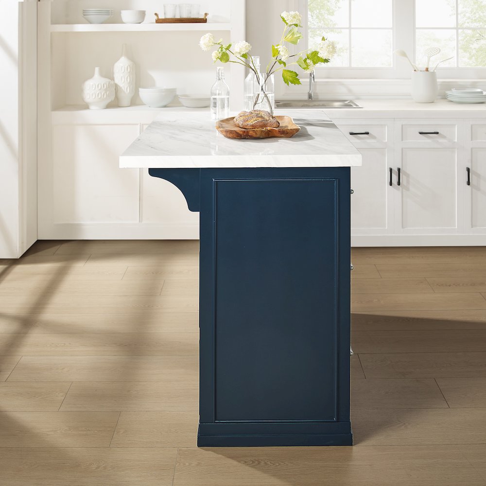 Cutler Faux Marble Top Kitchen Island. Picture 7