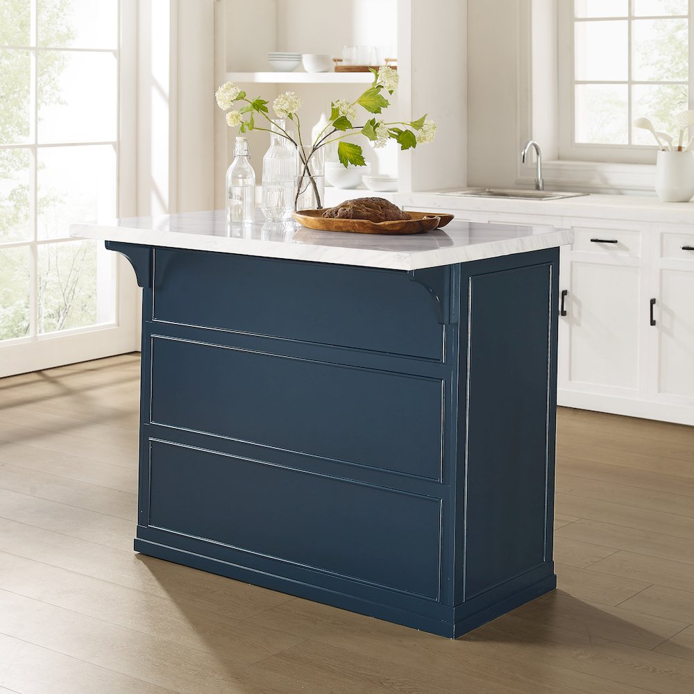 Cutler Faux Marble Top Kitchen Island. Picture 8