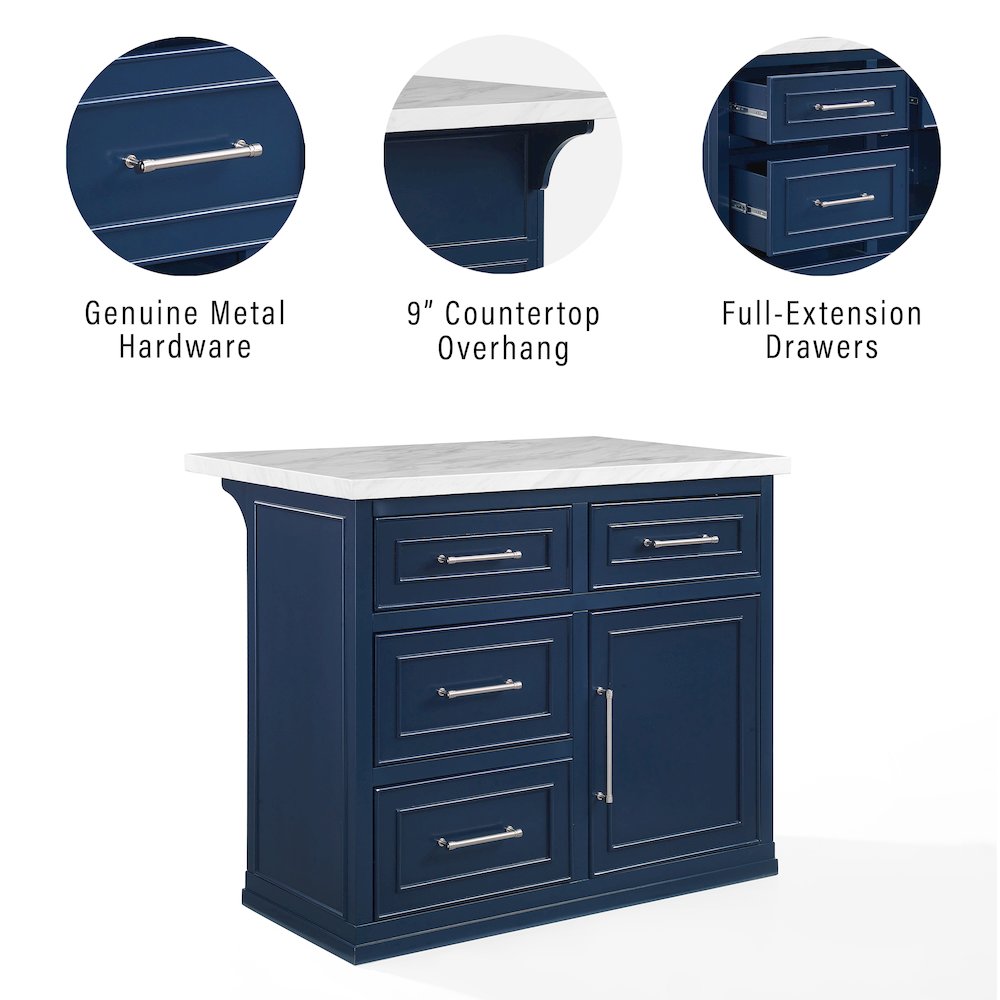 Cutler Faux Marble Top Kitchen Island. Picture 9