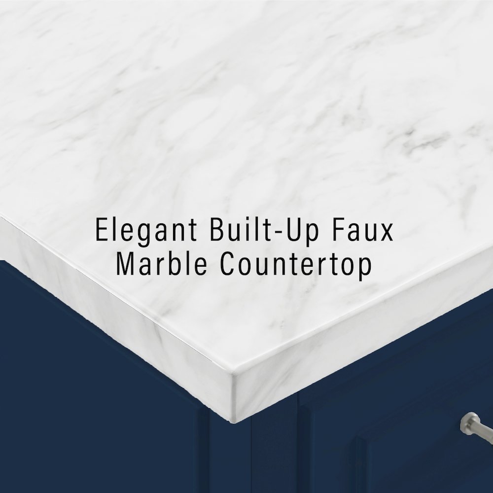 Cutler Faux Marble Top Kitchen Island. Picture 10