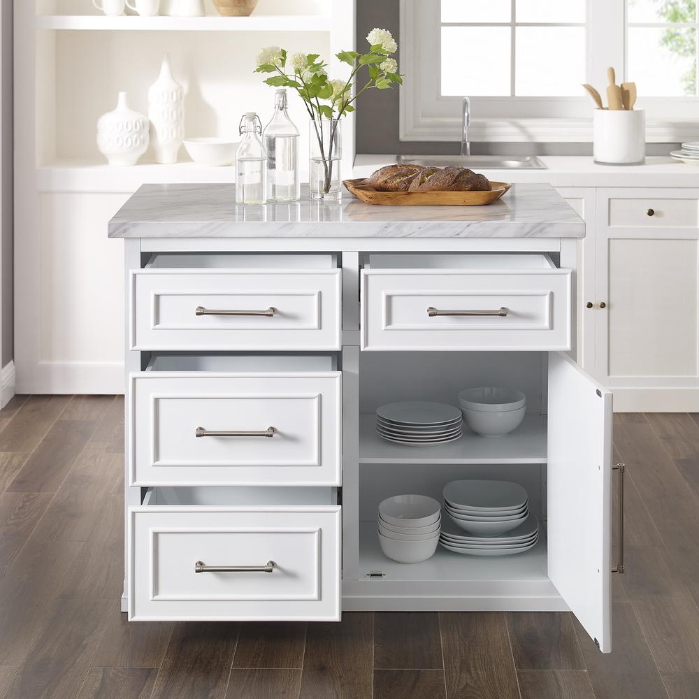 Cutler Faux Marble Top Kitchen Island. Picture 5