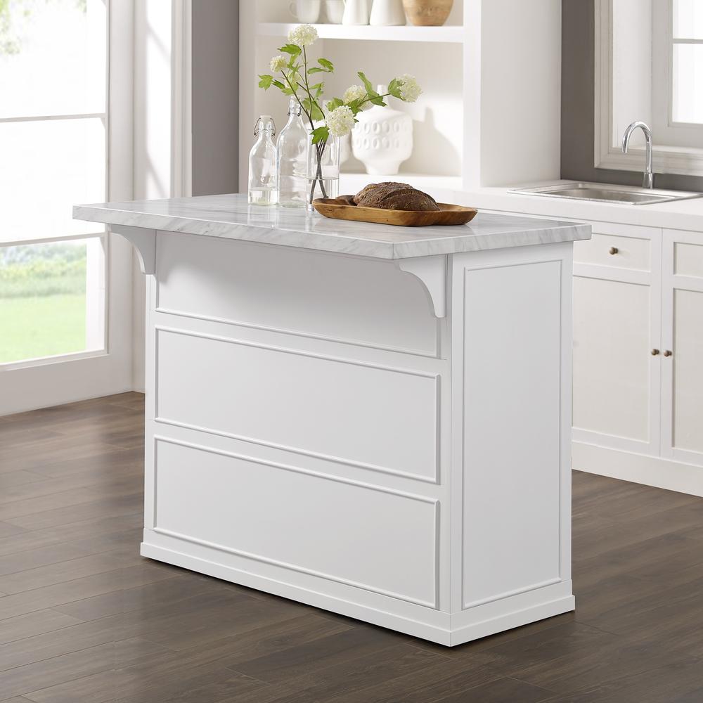 Cutler Faux Marble Top Kitchen Island. Picture 7