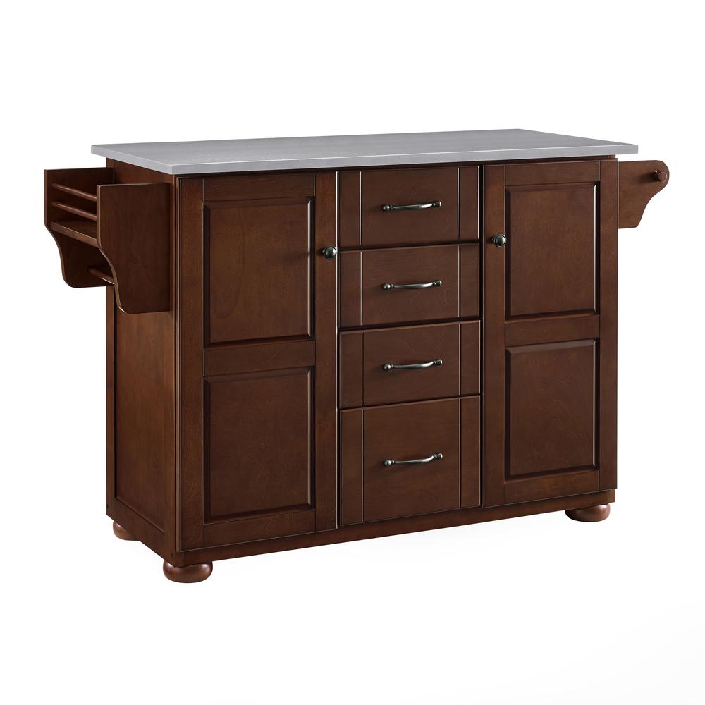 Eleanor Stainless Steel Top Kitchen Island. Picture 1