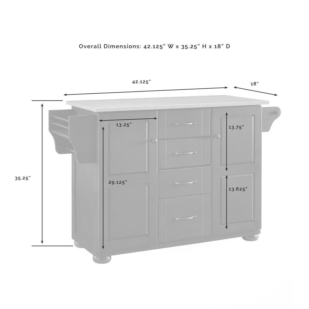 Eleanor Stainless Steel Top Kitchen Island. Picture 13