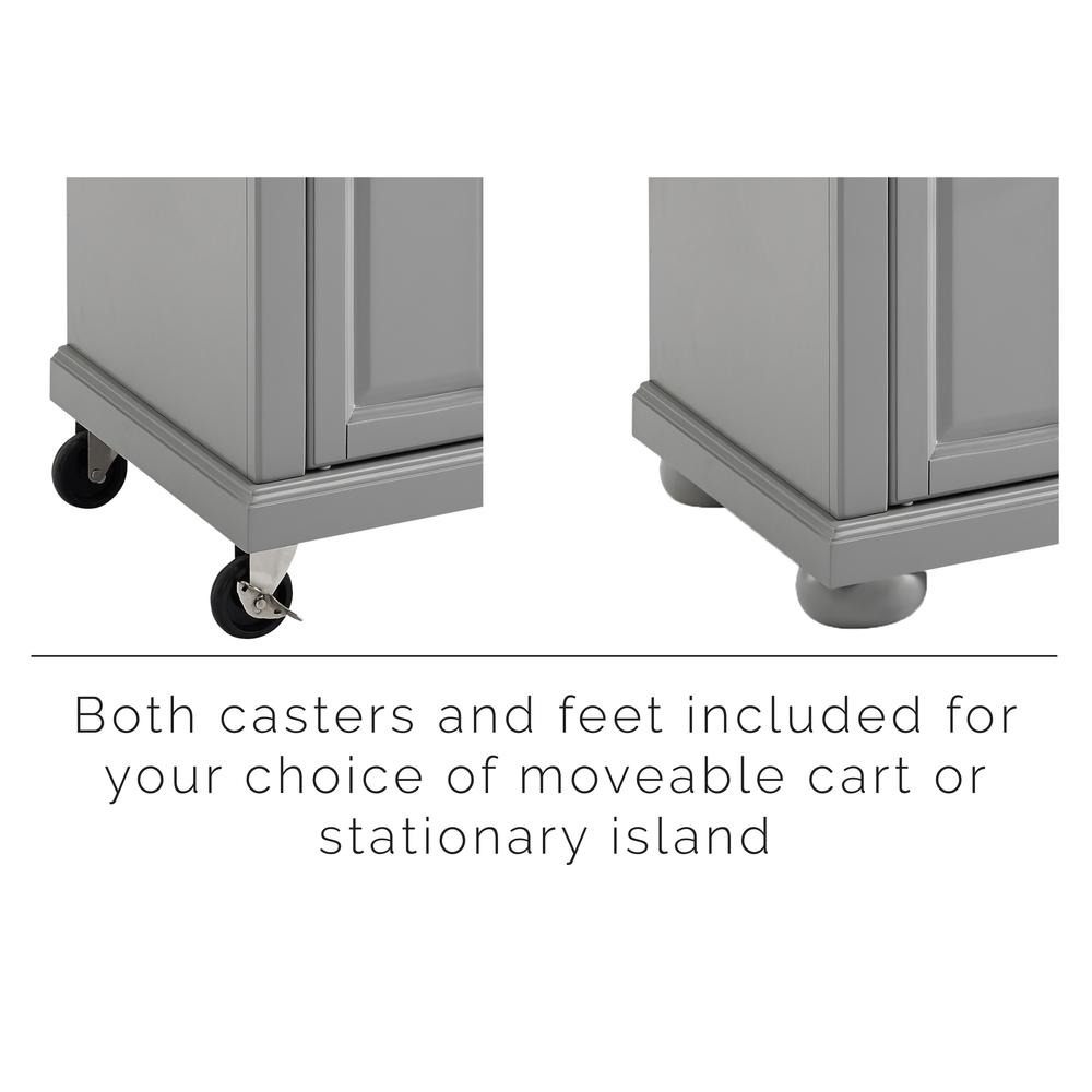 Alexandria Stainless Steel Top Kitchen Island/Cart Gray/Stainless Steel. Picture 6