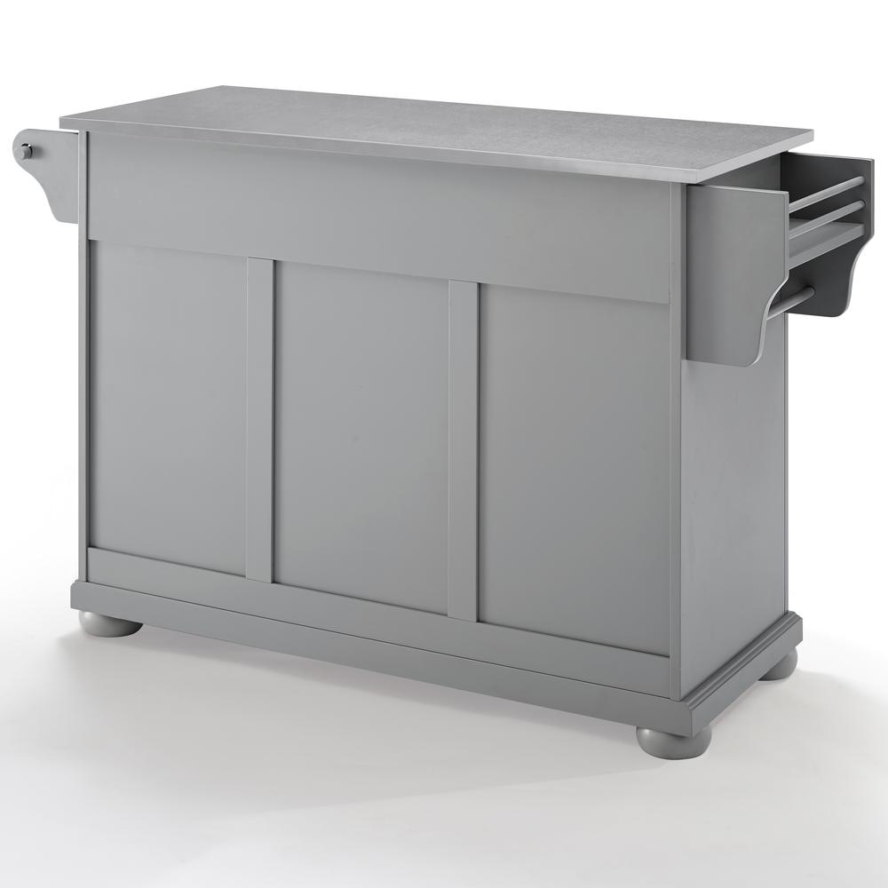 Alexandria Stainless Steel Top Kitchen Island/Cart Gray/Stainless Steel. Picture 10