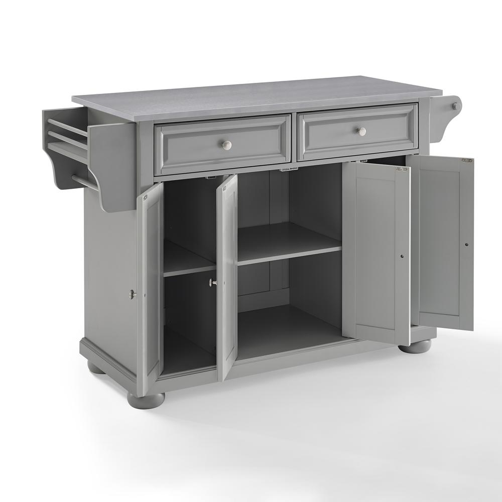 Alexandria Stainless Steel Top Kitchen Island/Cart Gray/Stainless Steel. Picture 13