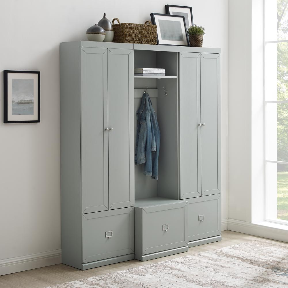 Harper 3-Piece Entryway Set - Hall Tree & 2 Pantry Closets. Picture 4