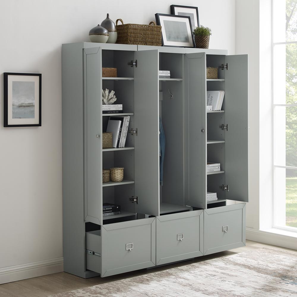 Harper 3-Piece Entryway Set - Hall Tree & 2 Pantry Closets. Picture 11
