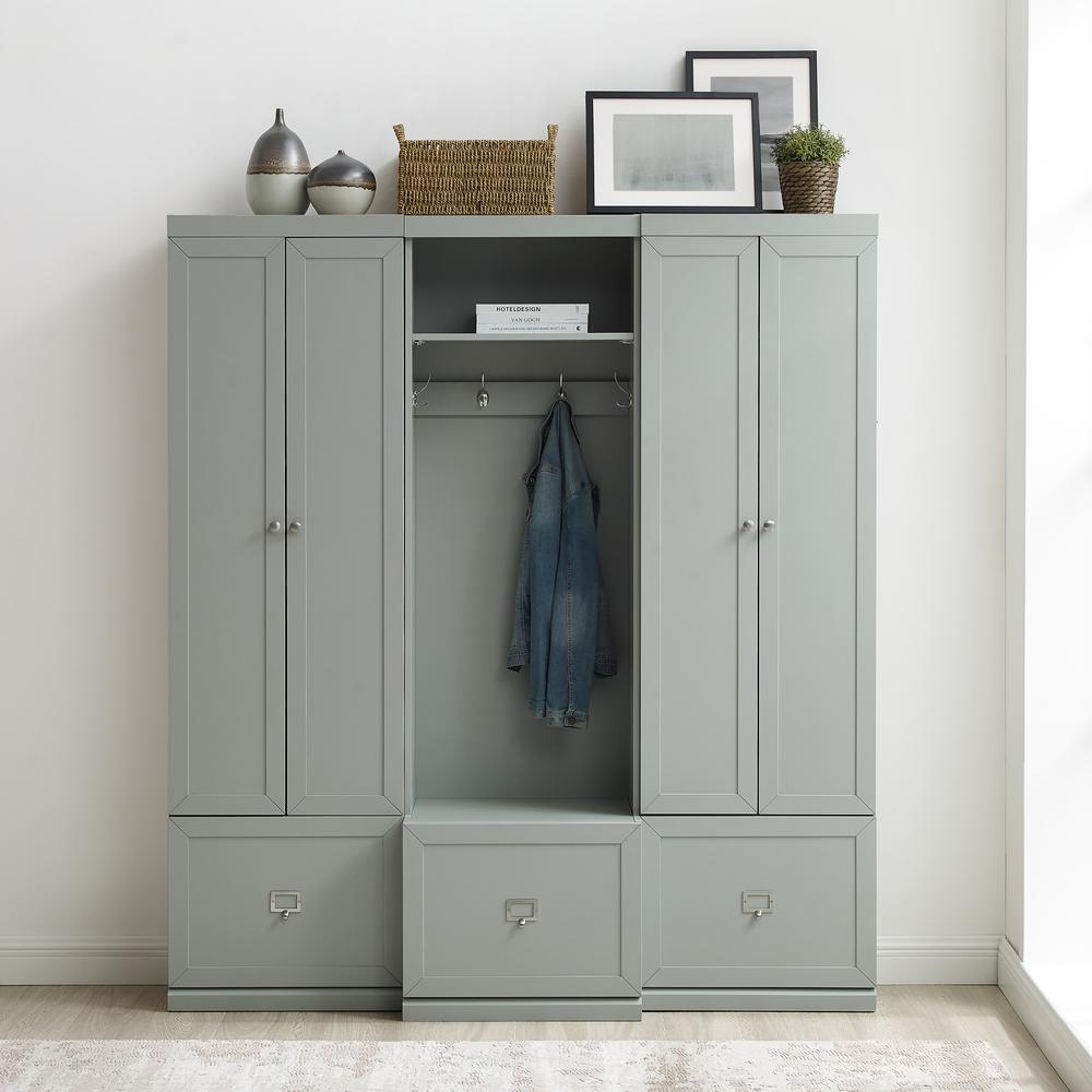 Harper 3-Piece Entryway Set - Hall Tree & 2 Pantry Closets. Picture 14