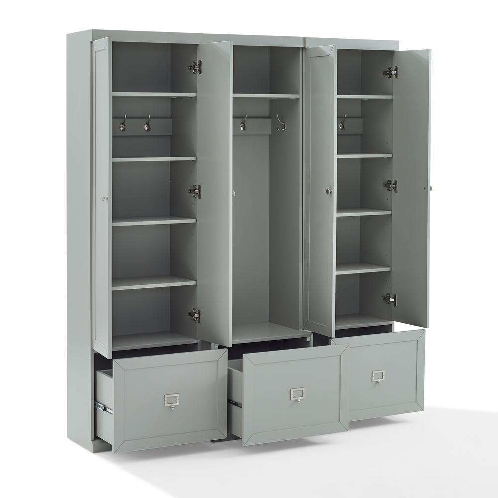 Harper 3-Piece Entryway Set - Hall Tree & 2 Pantry Closets. Picture 5