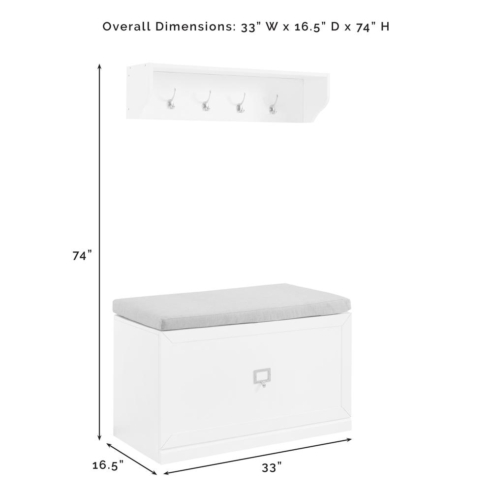 Harper 2-Piece Entryway Set - Bench & Shelf. Picture 7