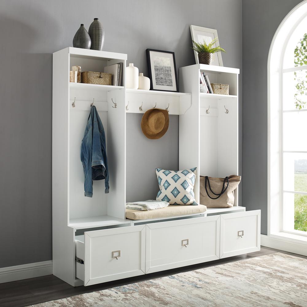 Harper 4-Piece Entryway Set - Bench, Shelf, & 2 Hall Trees. Picture 17