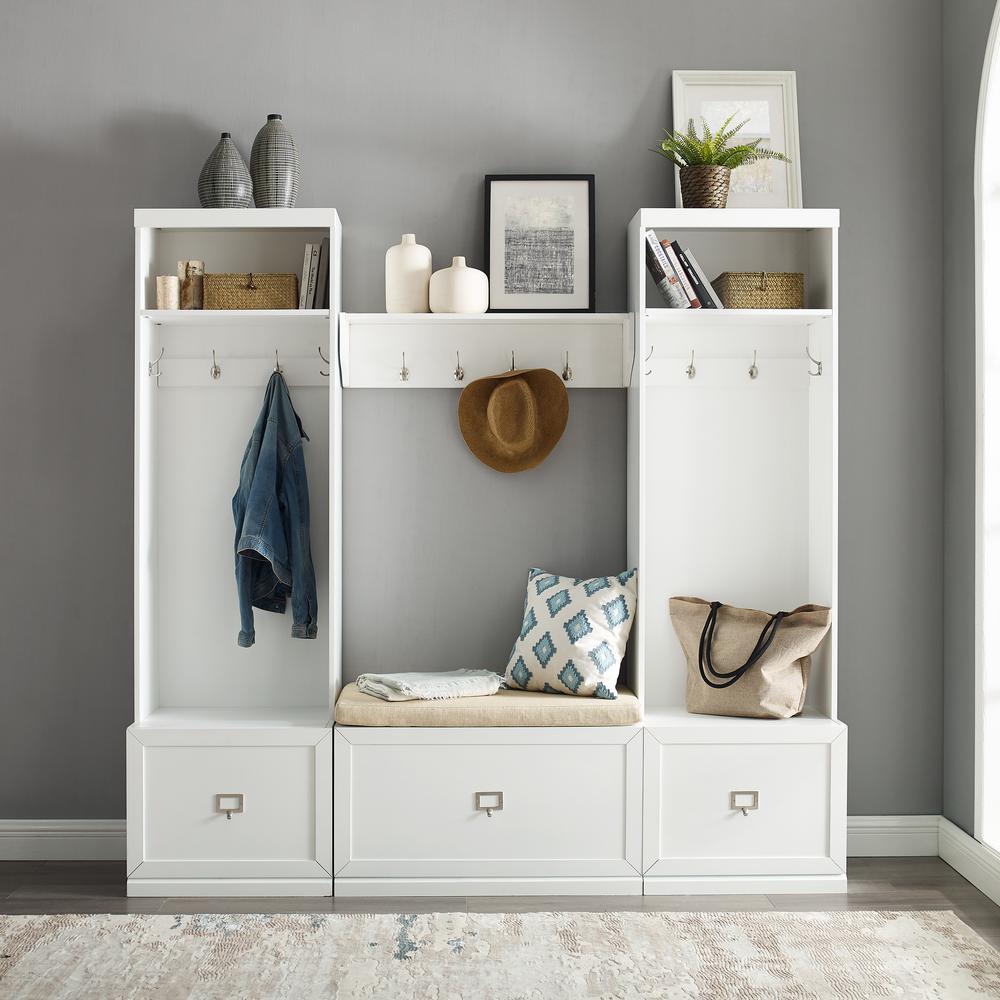 Harper 4-Piece Entryway Set - Bench, Shelf, & 2 Hall Trees. Picture 7