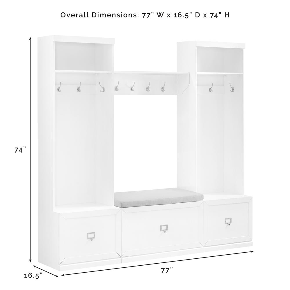 Harper 4-Piece Entryway Set - Bench, Shelf, & 2 Hall Trees. Picture 3
