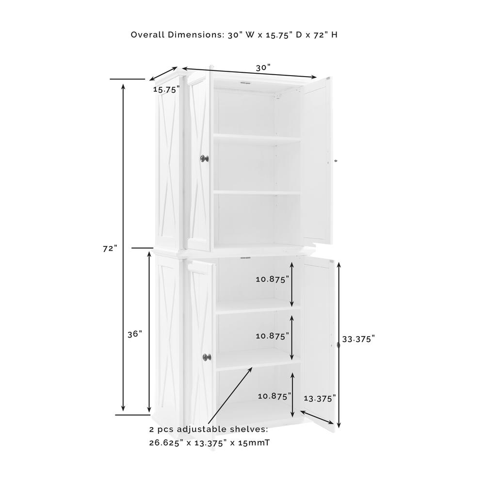 Clifton Tall Kitchen Storage Pantry - 2 Stackable Pantries. Picture 8