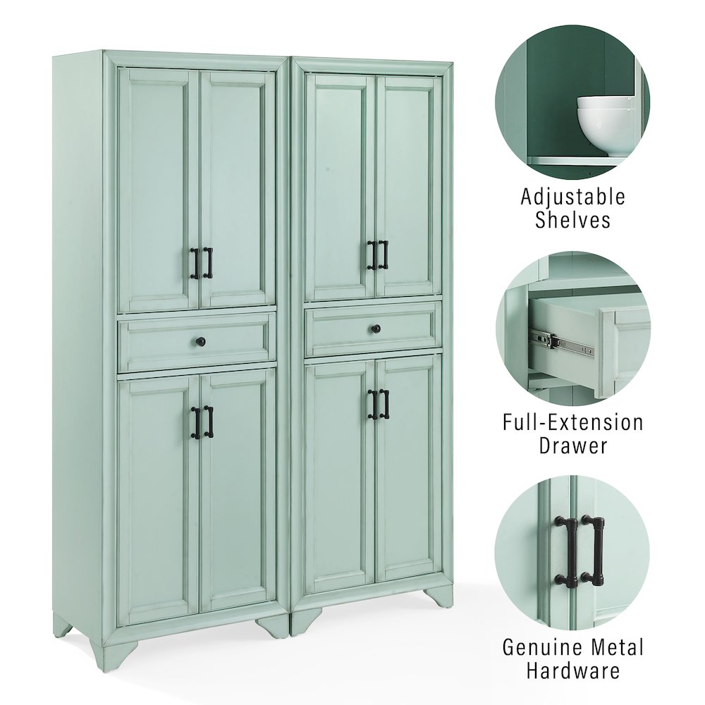 Tara 2-Piece Kitchen Storage Pantry Set - 2 Pantries. Picture 6