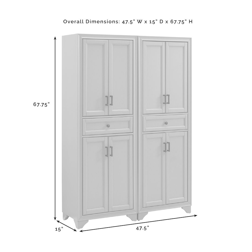 Tara 2-Piece Kitchen Storage Pantry Set - 2 Pantries. Picture 11