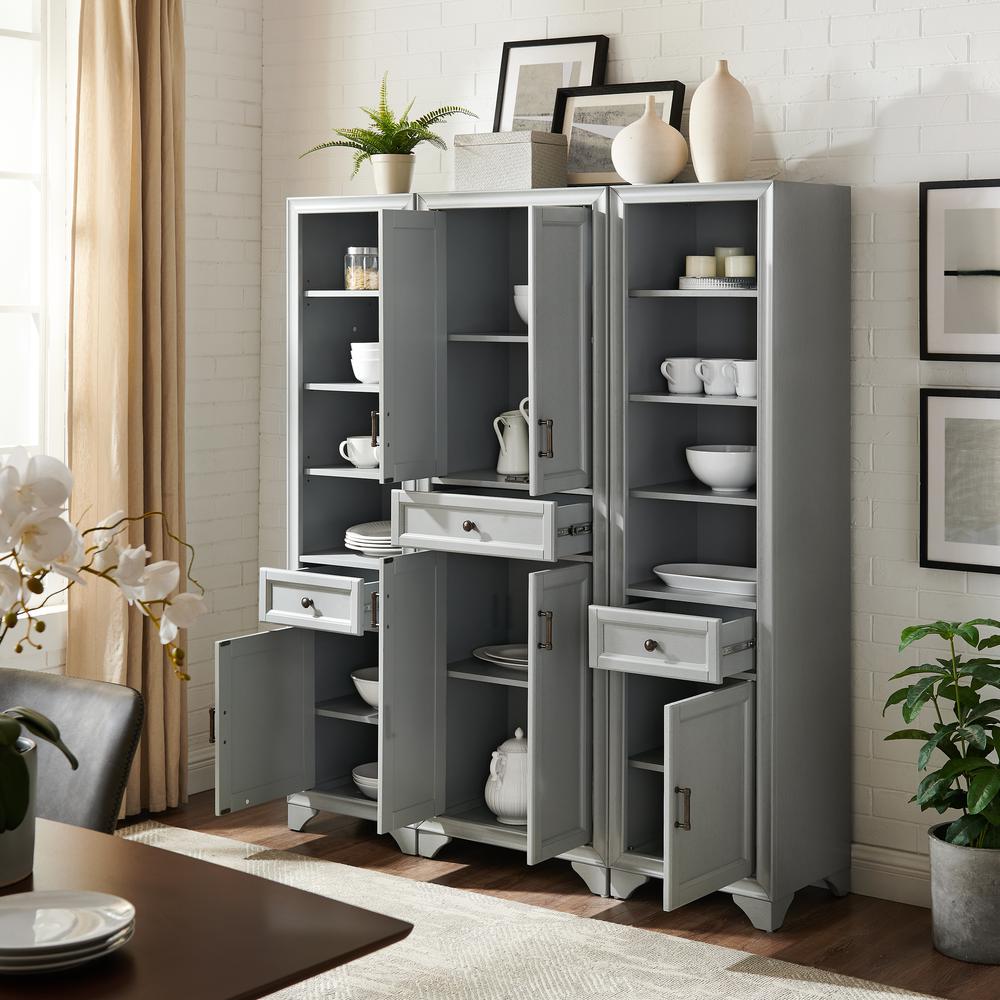 Tara 3-Piece Kitchen Storage Pantry Set - Pantry & 2 Linen Cabinets. Picture 6