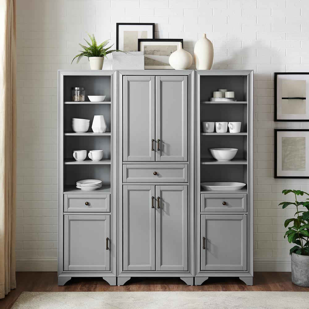 Tara 3-Piece Kitchen Storage Pantry Set - Pantry & 2 Linen Cabinets. Picture 7