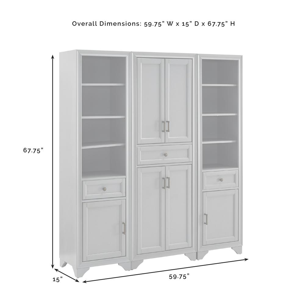 Tara 3-Piece Kitchen Storage Pantry Set - Pantry & 2 Linen Cabinets. Picture 13