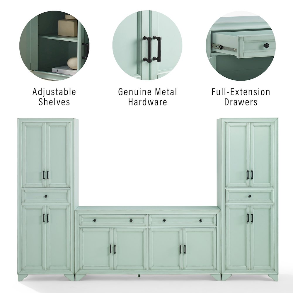 Tara 3-Piece Sideboard And Pantry Set - Sideboard & 2 Pantries. Picture 10
