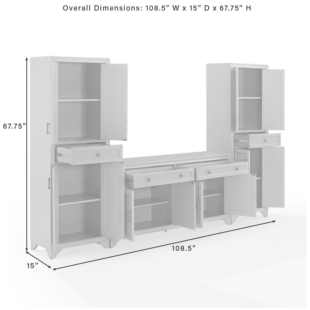 Tara 3-Piece Sideboard And Pantry Set - Sideboard & 2 Pantries. Picture 14