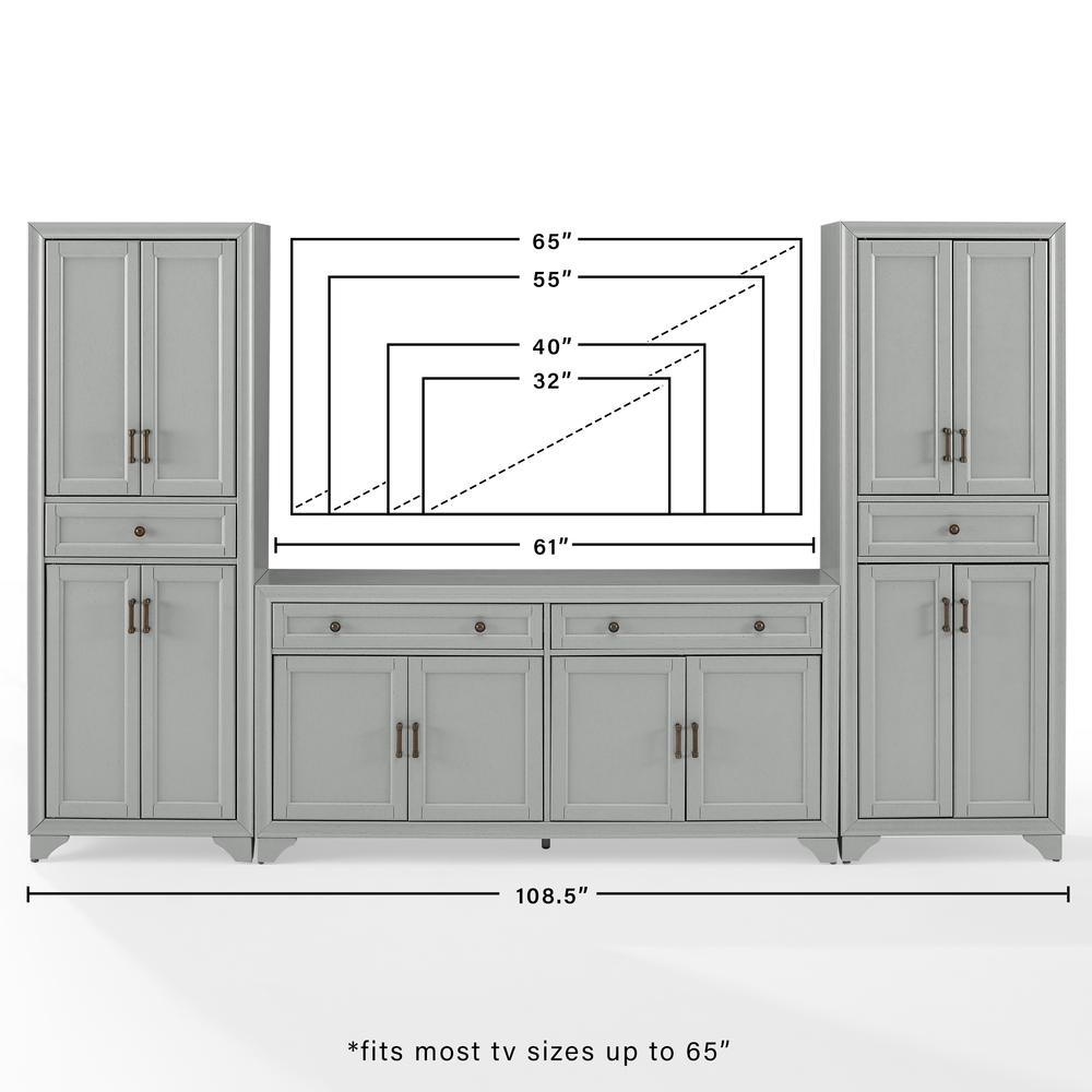 Tara 3-Piece Entertainment Center - Sideboard & 2 Pantries. Picture 14