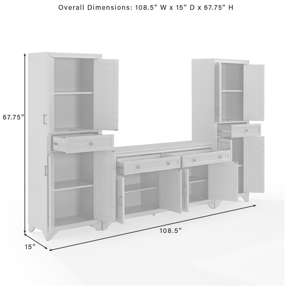Tara 3-Piece Entertainment Center - Sideboard & 2 Pantries. Picture 16