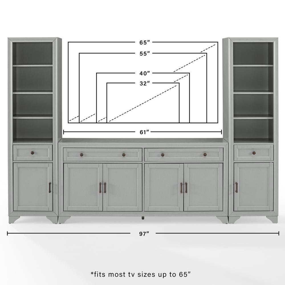 Tara 3-Piece Entertainment Center - Sideboard & 2 Bookcases. Picture 14
